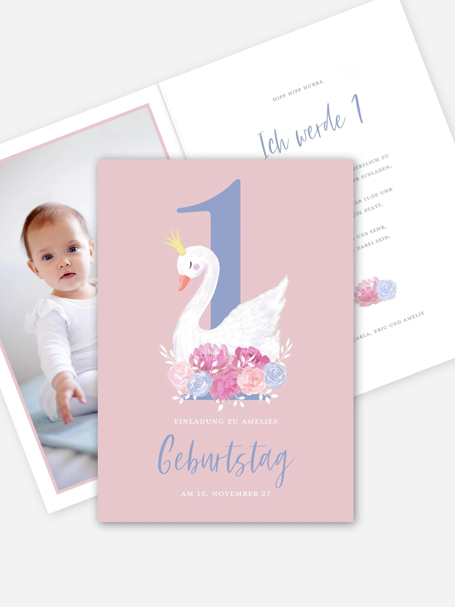 Kindergeburtstagseinladung Schwänchen 1