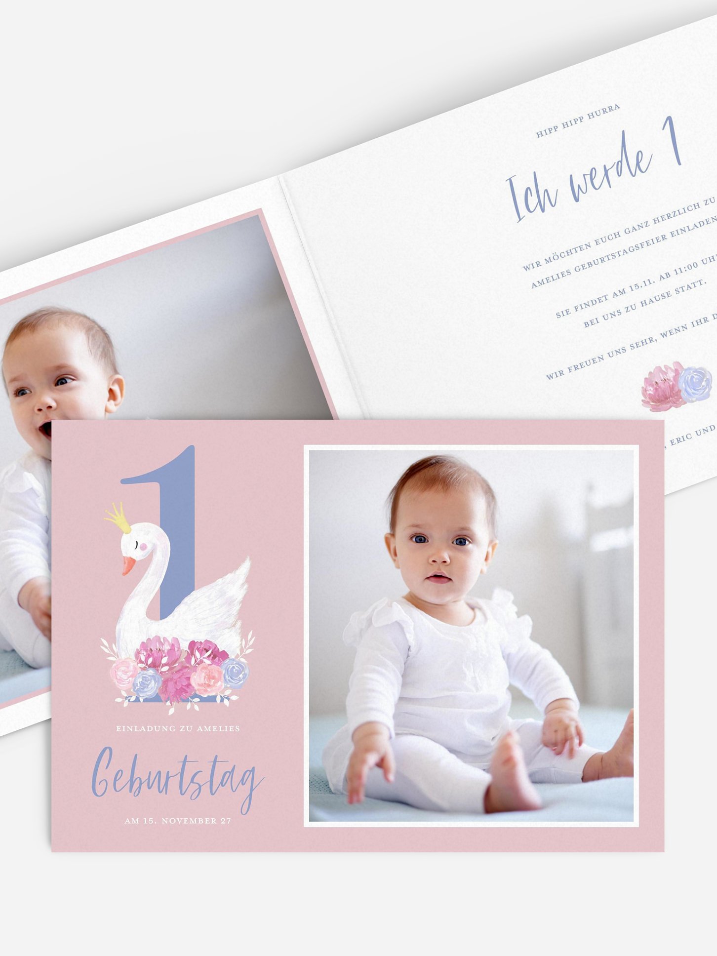 Kindergeburtstagseinladung Schwänchen 1