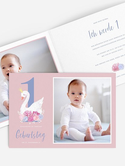 Kindergeburtstagseinladung Schwänchen 1