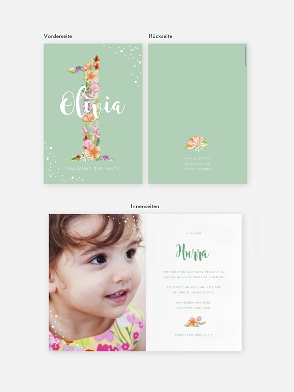 Kindergeburtstagseinladung Floral One