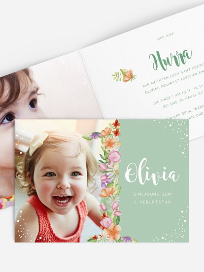Kindergeburtstagseinladung Floral One