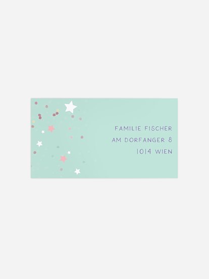 Empfängeraufkleber Geburtstag Sparkle Unicorn