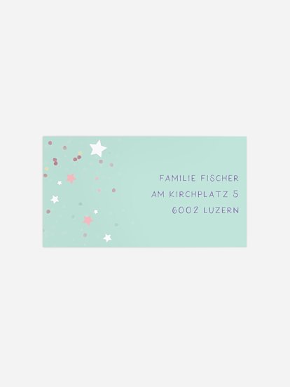 Empfängeraufkleber Geburtstag Sparkle Unicorn