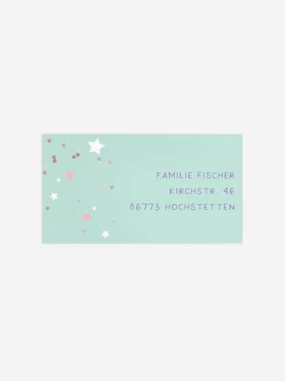 Empfängeraufkleber Geburtstag Sparkle Unicorn