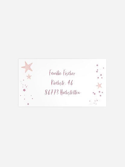 Empfängeraufkleber Geburtstag Pink Mermaid