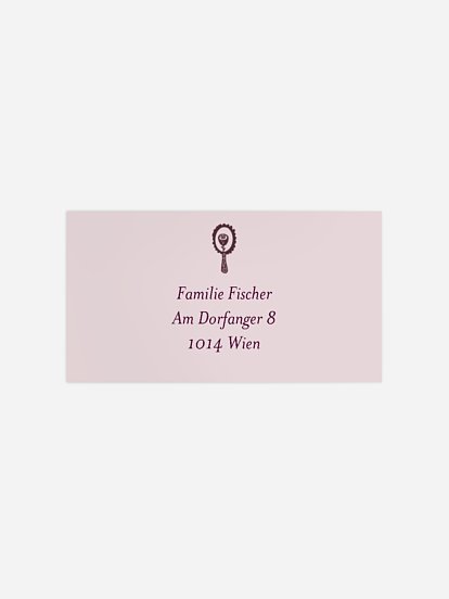 Empfängeraufkleber Geburtstag Spieglein, Spieglein