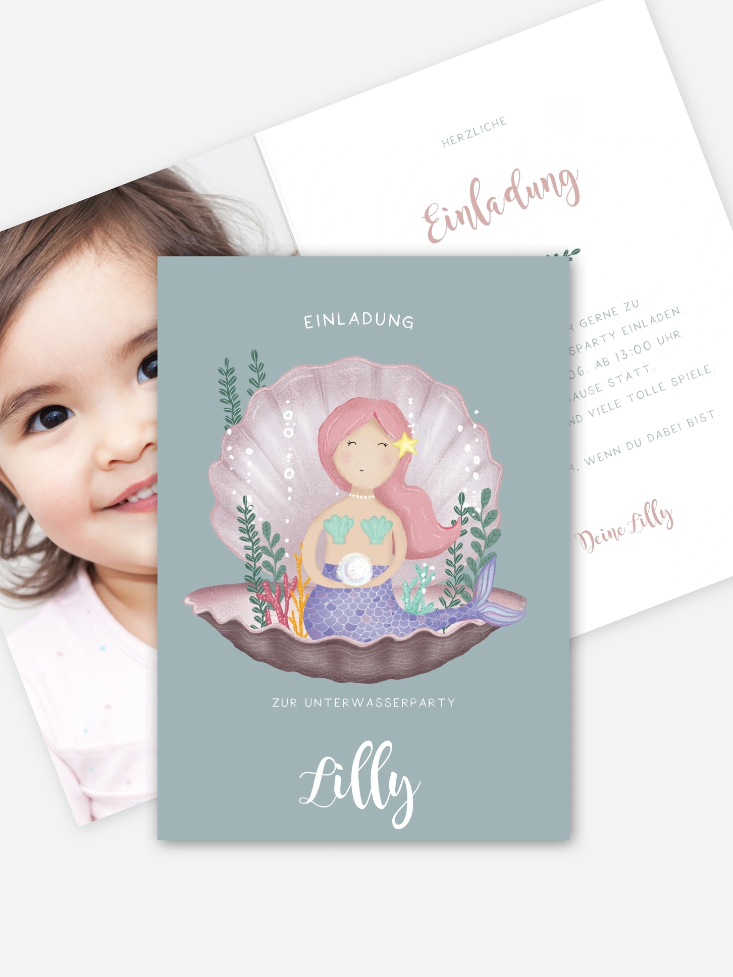 Kindergeburtstagseinladung Little Mermaid