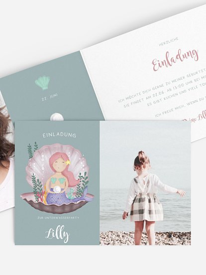 Kindergeburtstagseinladung Little Mermaid