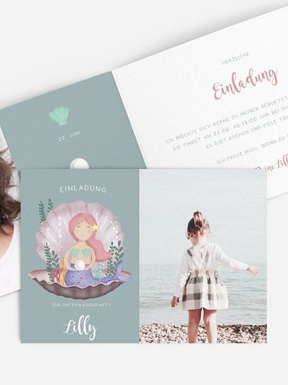Kindergeburtstagseinladung Little Mermaid