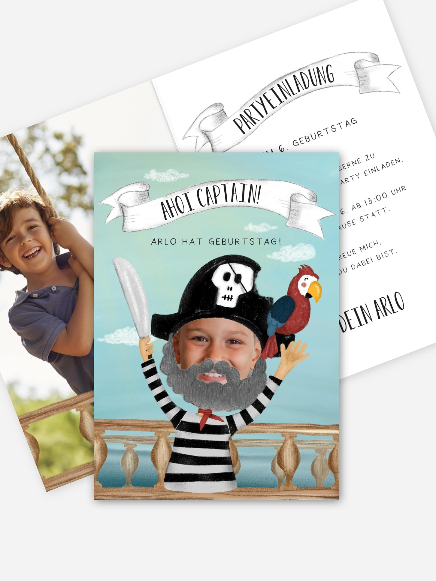 Kindergeburtstagseinladung Pirate Captain