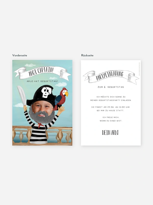 Kindergeburtstagseinladung Pirate Captain