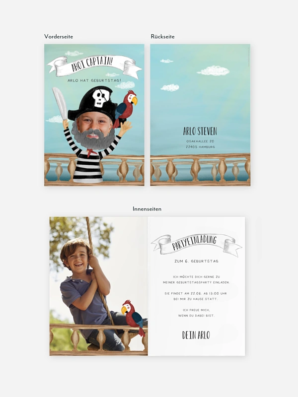 Kindergeburtstagseinladung Pirate Captain