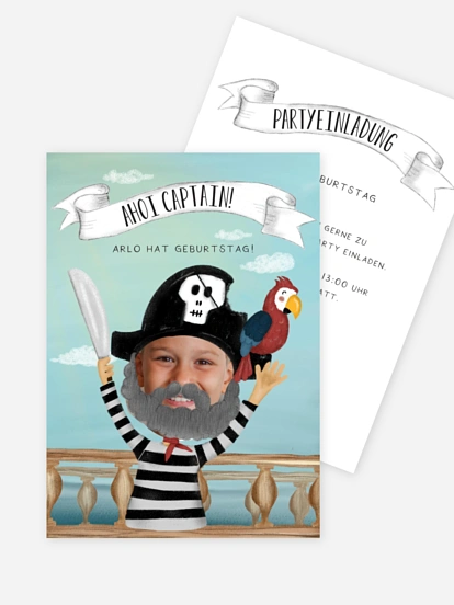 Kindergeburtstagseinladung Pirate Captain