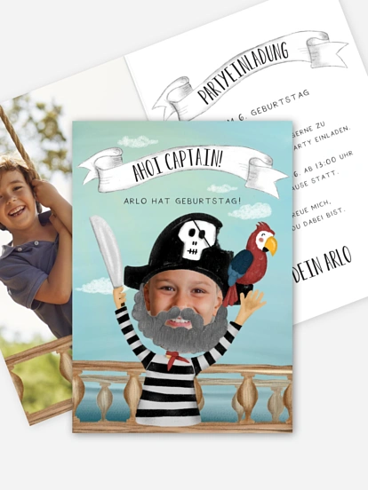 Kindergeburtstagseinladung Pirate Captain