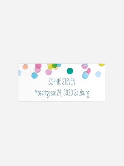 Absenderaufkleber Geburtstag Konfettispass