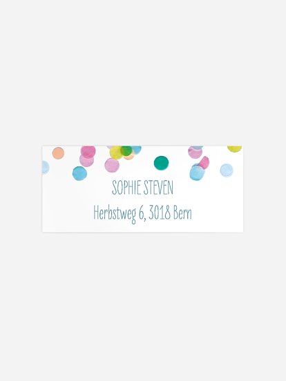 Absenderaufkleber Geburtstag Konfettispass