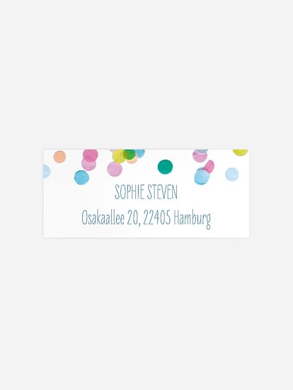 Absenderaufkleber Geburtstag Konfettispass