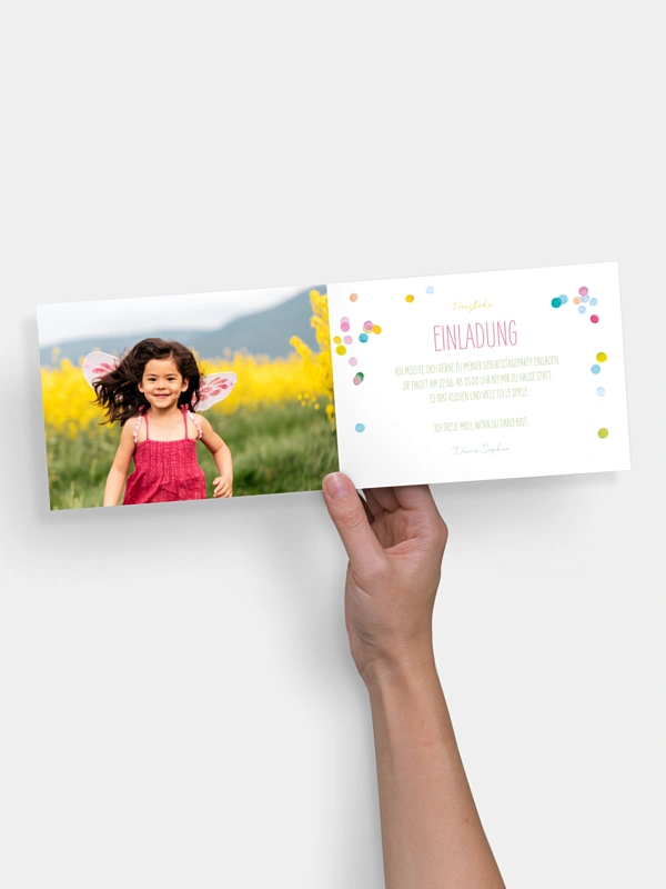 Kindergeburtstagseinladung Konfettispass