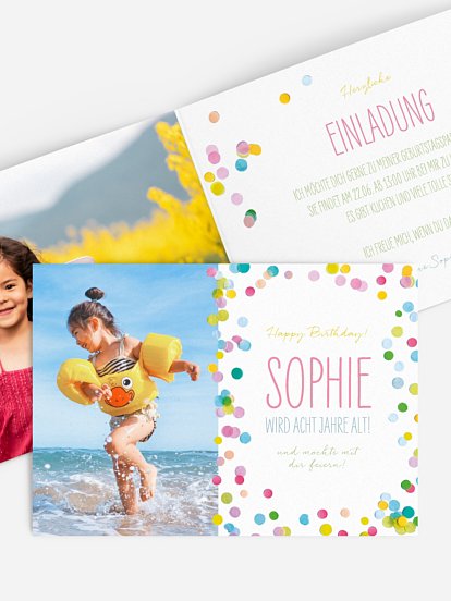 Kindergeburtstagseinladung Konfettispass