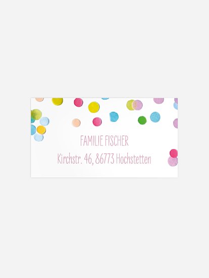 Empfängeraufkleber Geburtstag Konfettispass