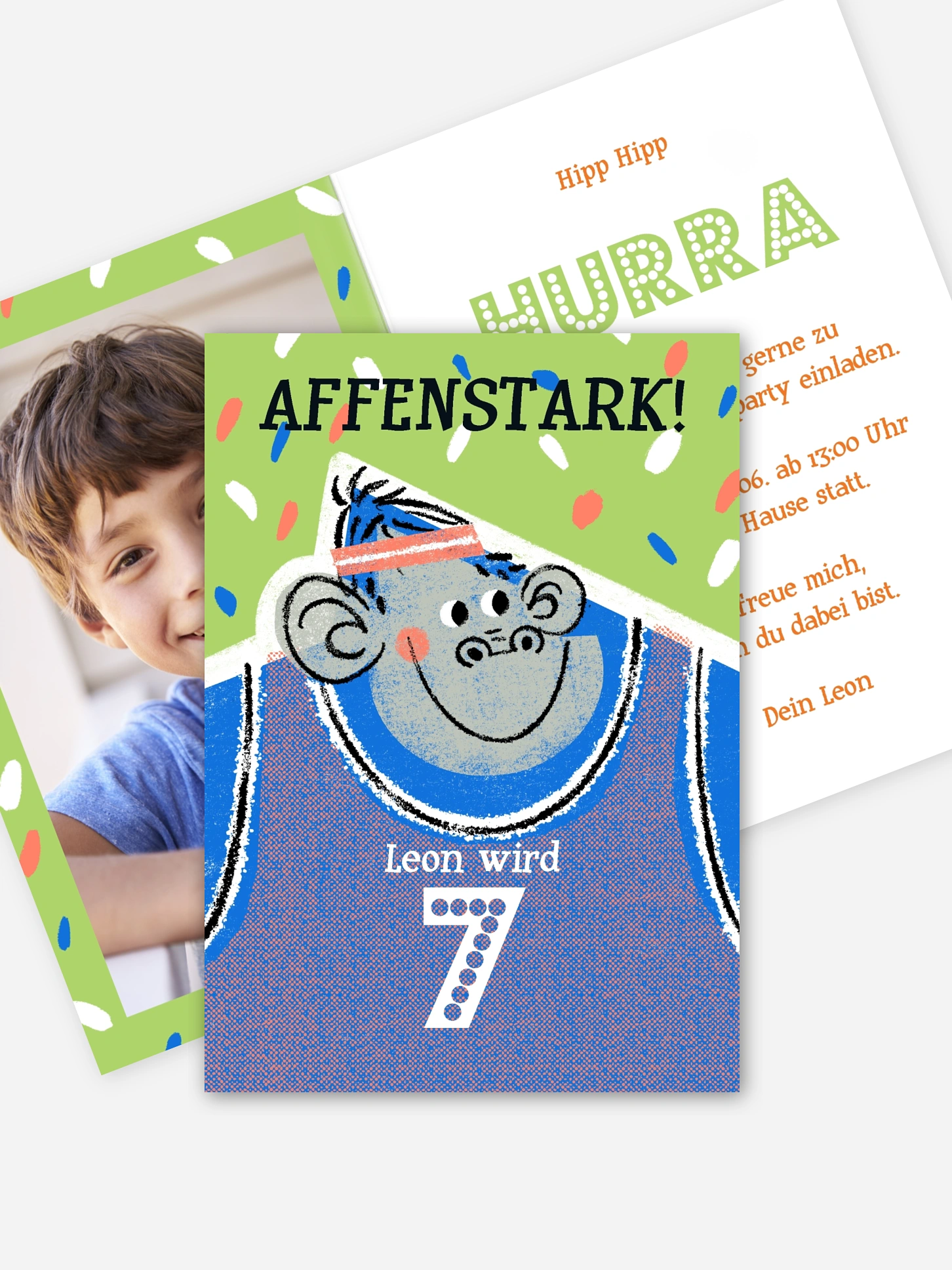 Kindergeburtstagseinladung Affenstark