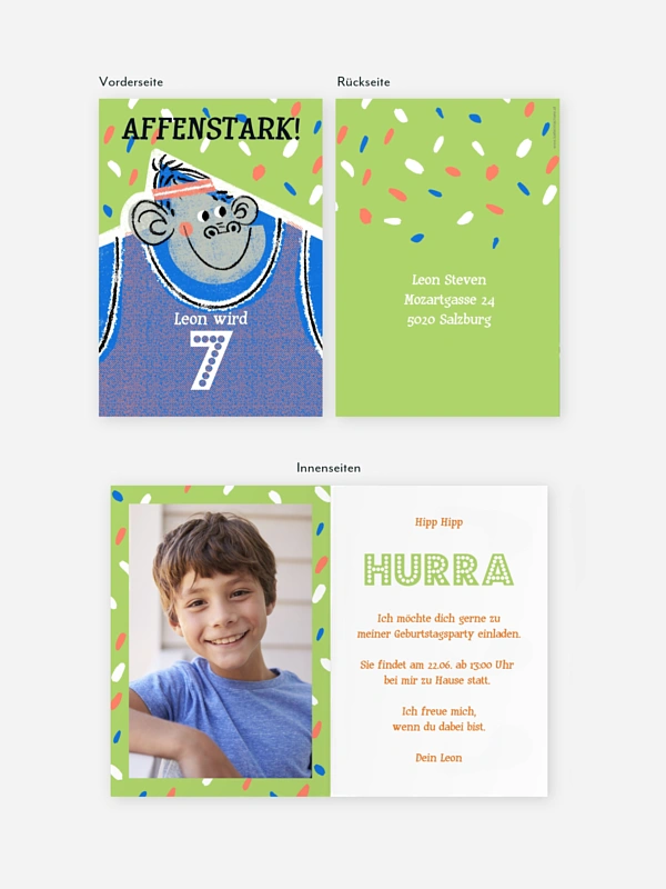 Kindergeburtstagseinladung Affenstark