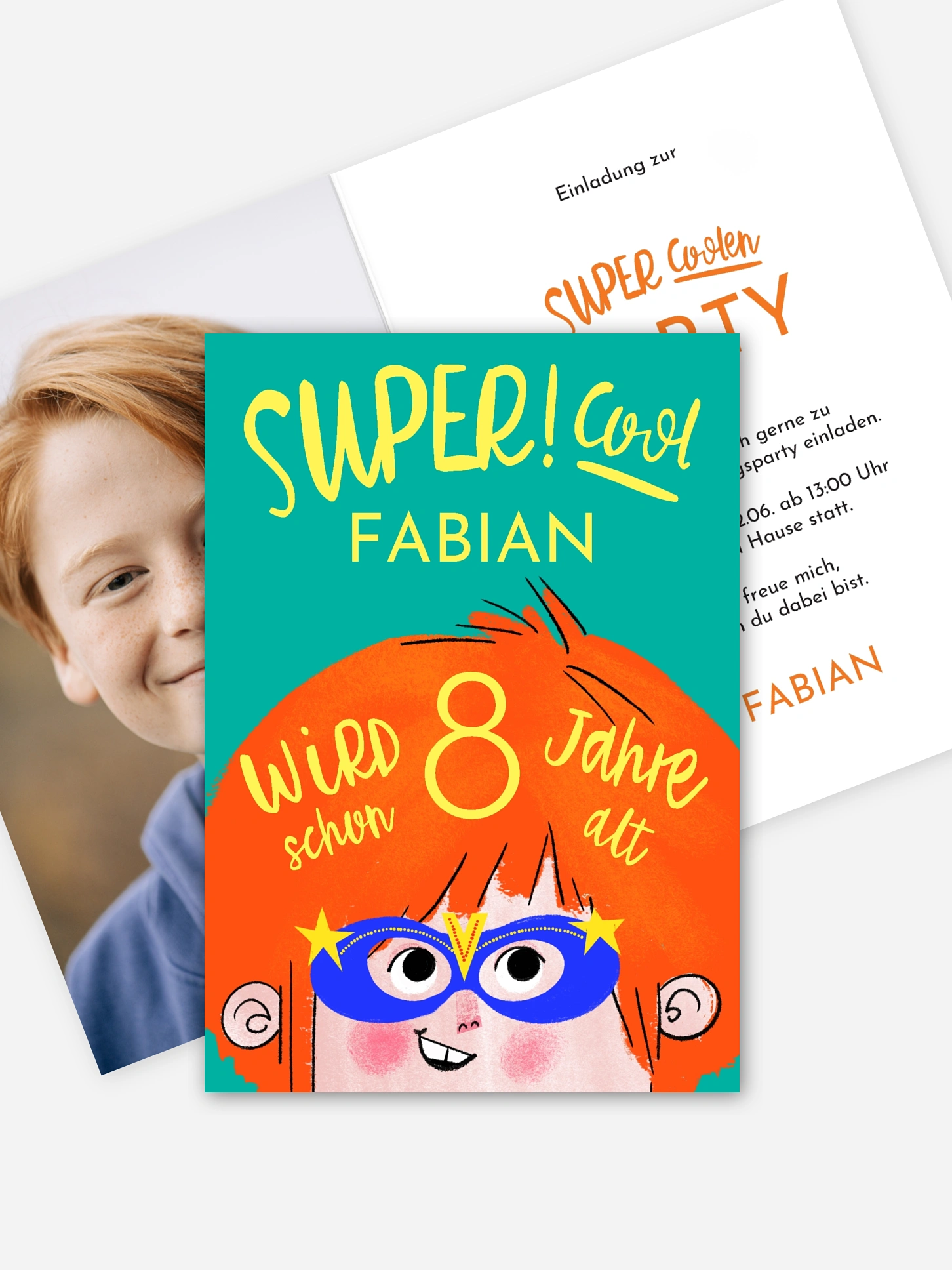 Kindergeburtstagseinladung Superhero