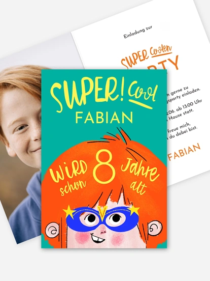 Kindergeburtstagseinladung Superhero