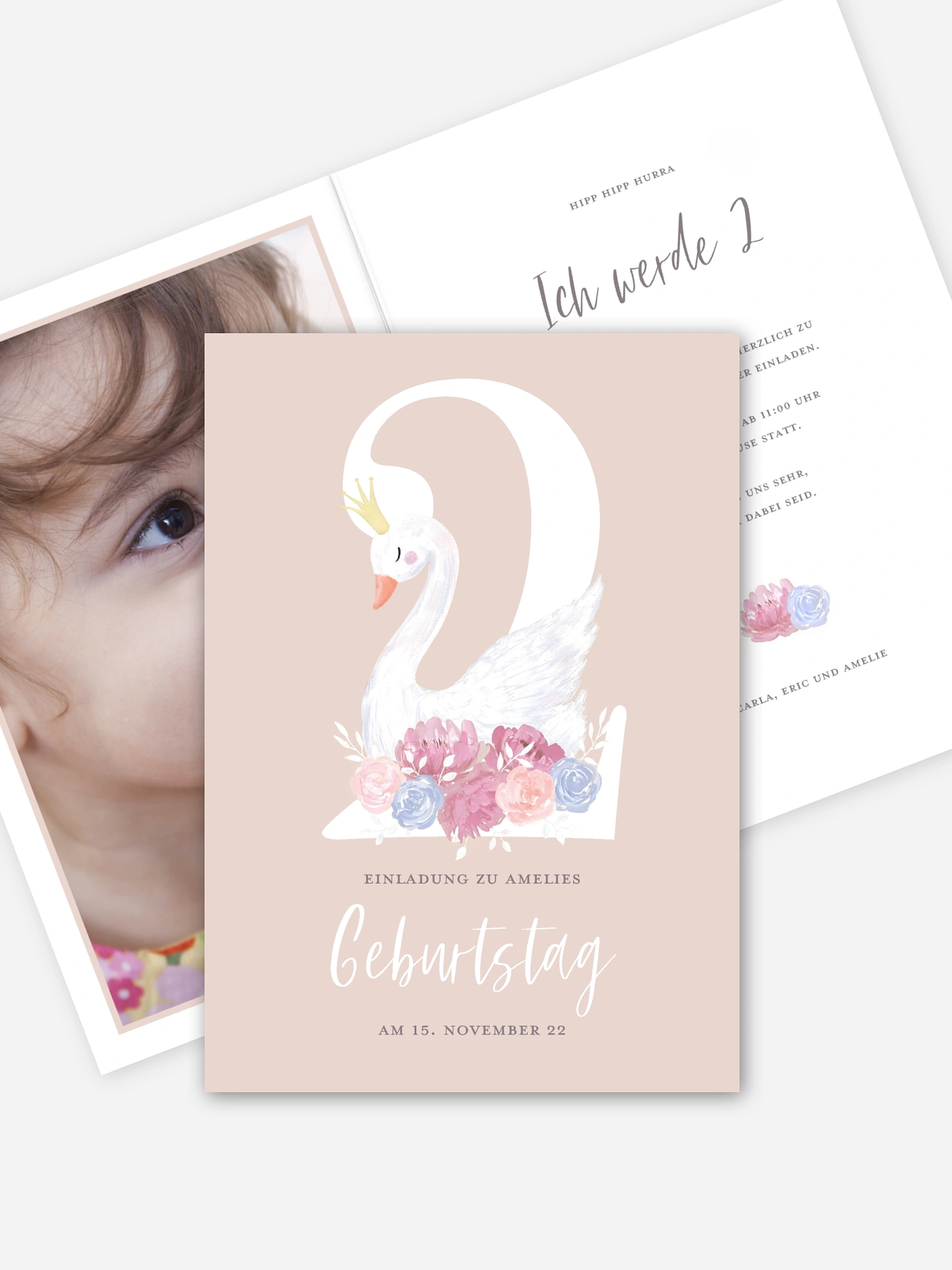 Kindergeburtstagseinladung Schwänchen 2