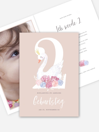 Kindergeburtstagseinladung Schwänchen 2