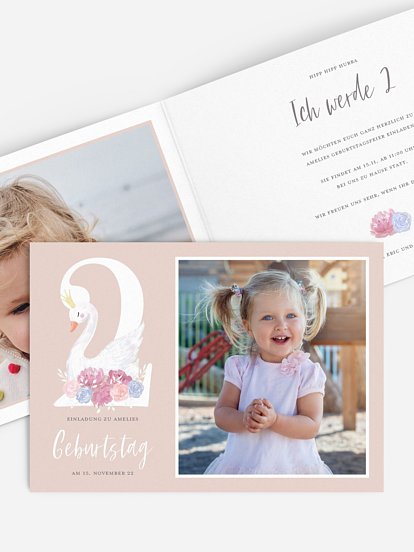 Kindergeburtstagseinladung Schwänchen 2