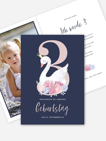 Kindergeburtstagseinladung Schwänchen 3