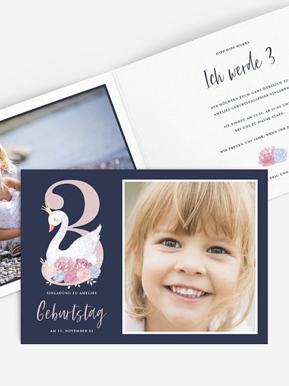 Kindergeburtstagseinladung Schwänchen 3