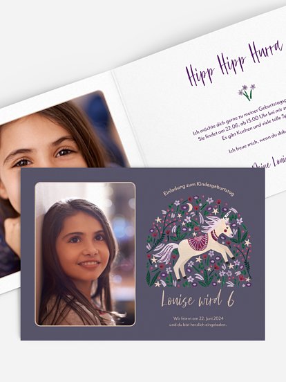 Kindergeburtstagseinladung Unicorn Dreams