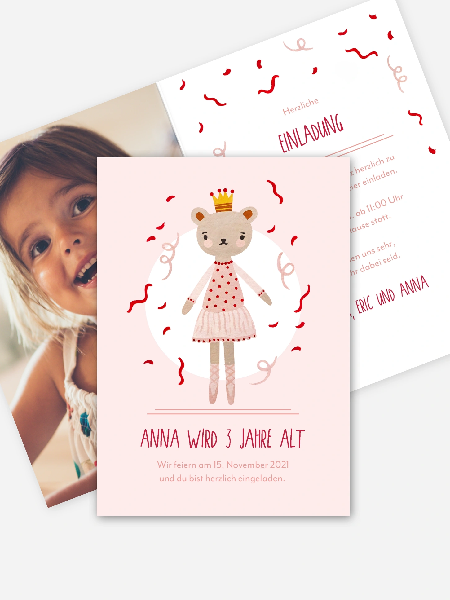 Kindergeburtstagseinladung Princess Teddy