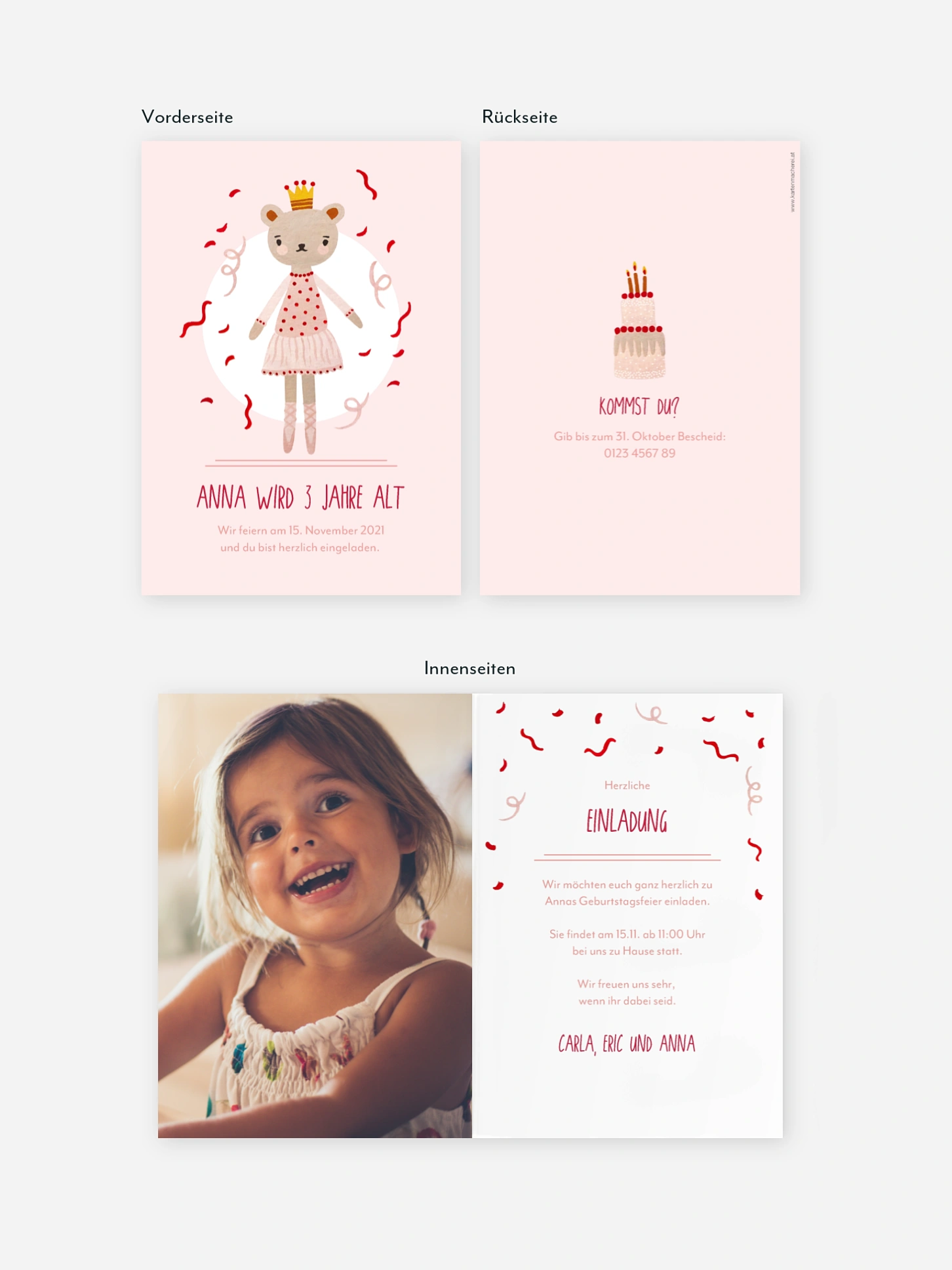 Kindergeburtstagseinladung Princess Teddy