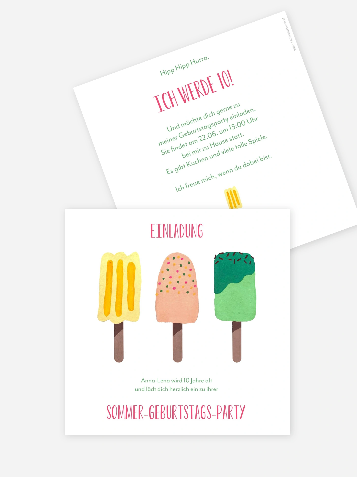 Kindergeburtstagseinladung Popsicles
