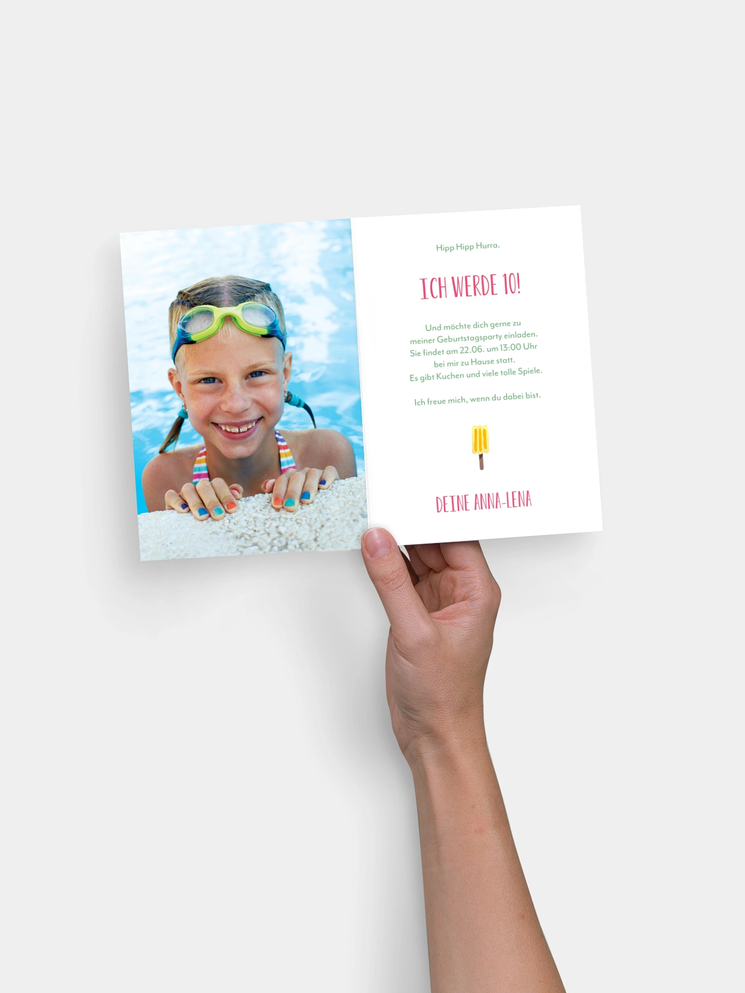 Kindergeburtstagseinladung Popsicles