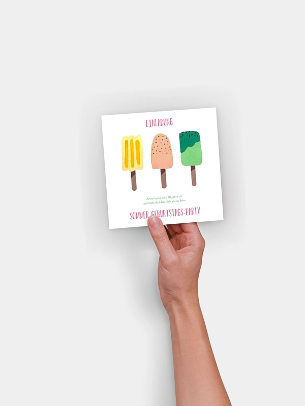 Kindergeburtstagseinladung Popsicles