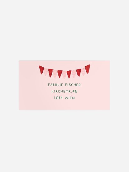 Empfängeraufkleber Geburtstag Bunting Cake