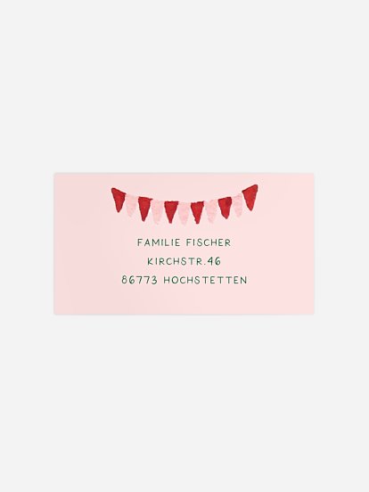 Empfängeraufkleber Geburtstag Bunting Cake