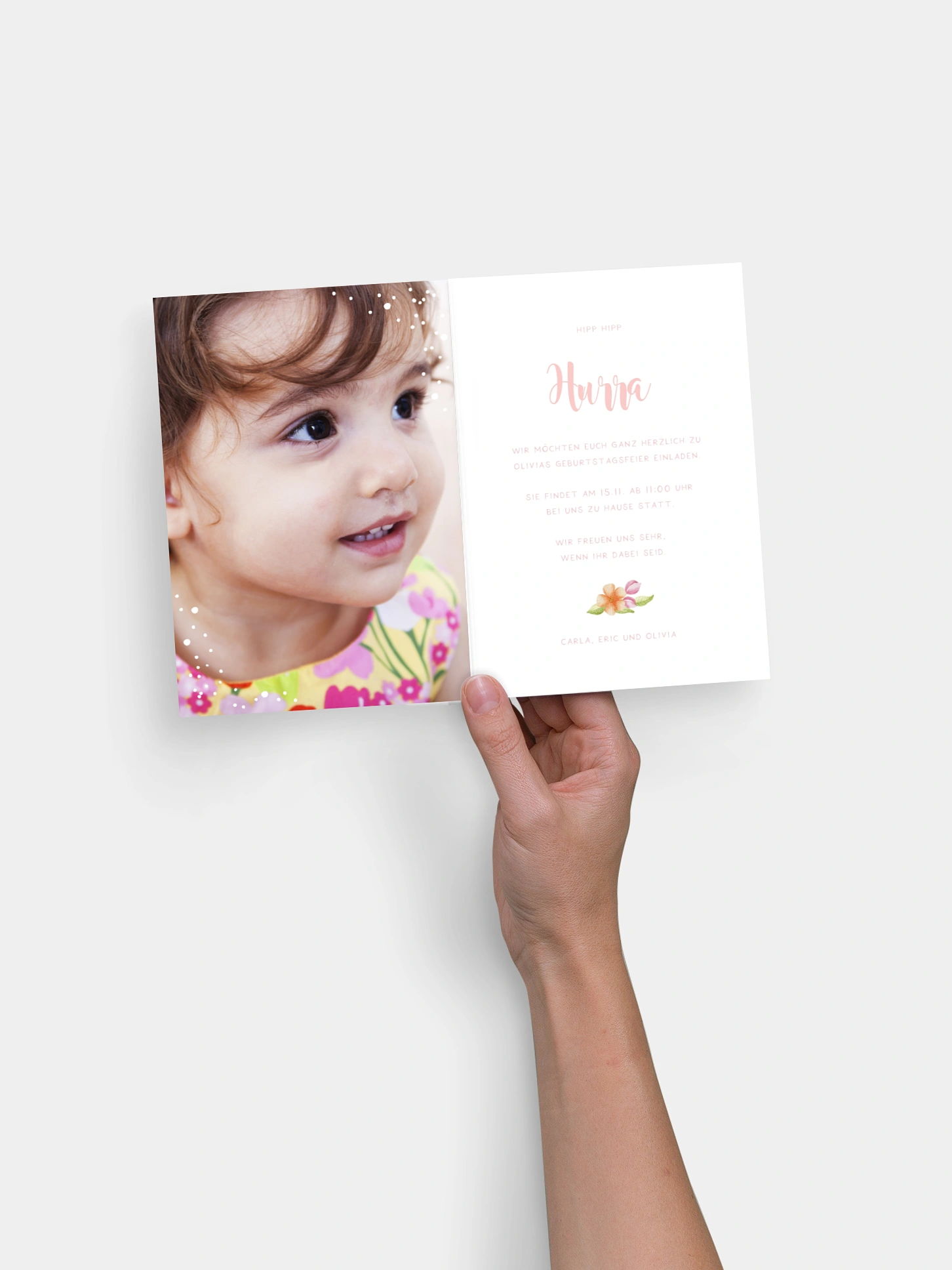 Kindergeburtstagseinladung Floral Three