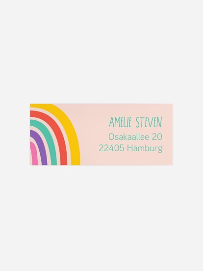 Absenderaufkleber Geburtstag Happy Rainbow