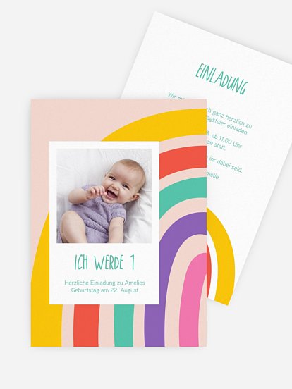 Kindergeburtstagseinladung Happy Rainbow