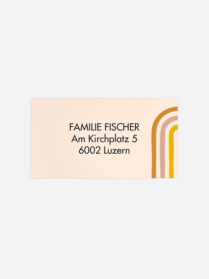 Empfängeraufkleber Geburtstag Rainbow