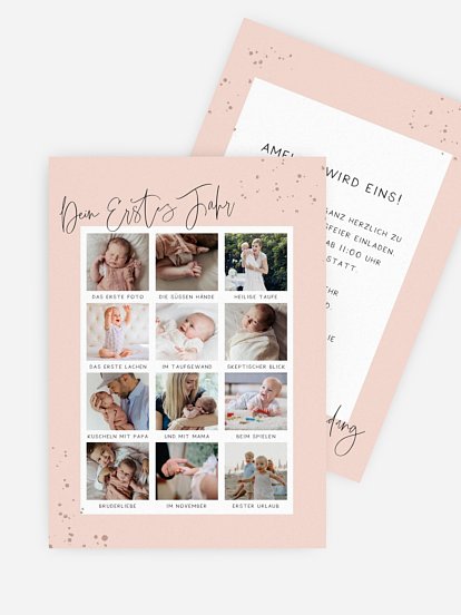 Kindergeburtstagseinladung Dein Erstes Jahr