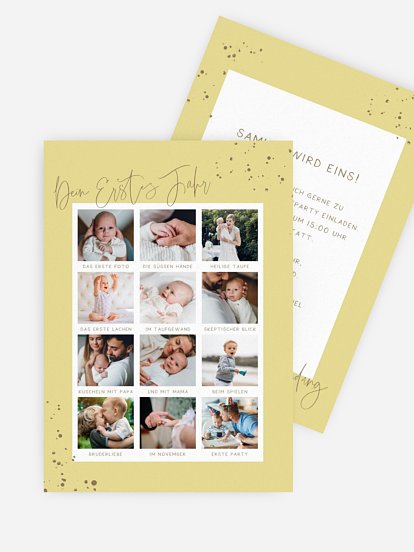 Kindergeburtstagseinladung Dein Erstes Jahr