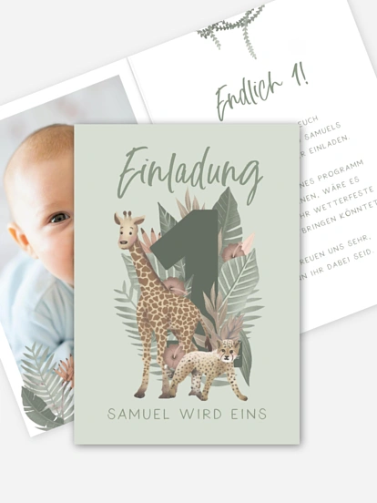 Kindergeburtstagseinladung Safaritiere