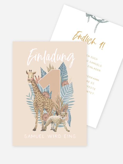 Kindergeburtstagseinladung Safaritiere