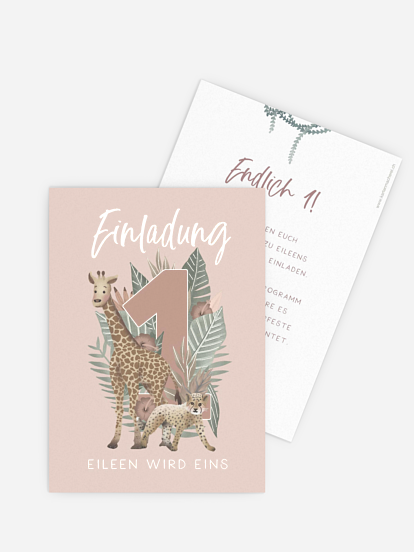 Kindergeburtstagseinladung Safaritiere